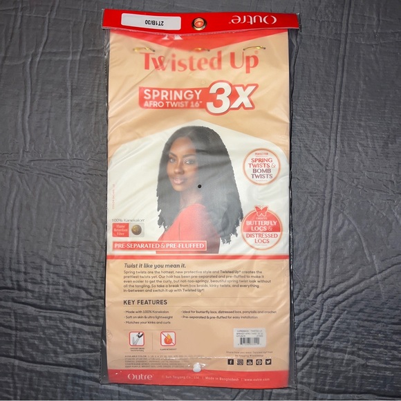 NWT Outre Crochet Braids X-Pression Twisted Up 3X Springy Afro Twist 16" 3 packs - Picture 4 of 7